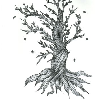 Dessin intitulée "Bonsai" par Valentine Fasquel, Œuvre d'art originale