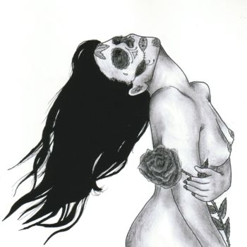 Drawing titled "Catrina" by Valentine Fasquel, Original Artwork