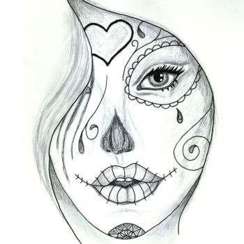 Drawing titled "Catrina" by Valentine Fasquel, Original Artwork