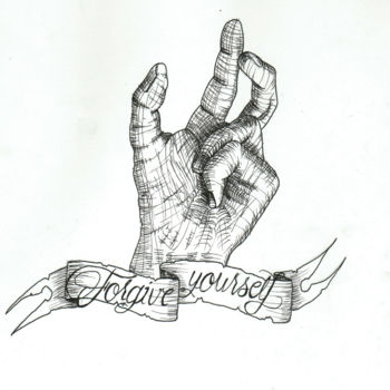 Drawing titled "Forgive Yourself" by Valentine Fasquel, Original Artwork
