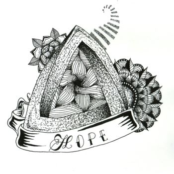Disegno intitolato "Hope" da Valentine Fasquel, Opera d'arte originale