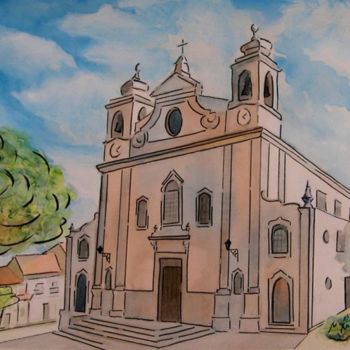 Картина под названием "Oeiras Church" - Valente, Подлинное произведение искусства, Масло