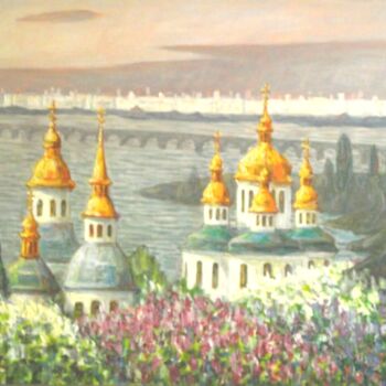 Painting titled "Выдубичи" by Valentin Negresko, Original Artwork, Oil
