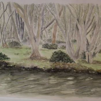 Peinture intitulée "Forêt de Saint Jean…" par Valentin Tant, Œuvre d'art originale, Aquarelle