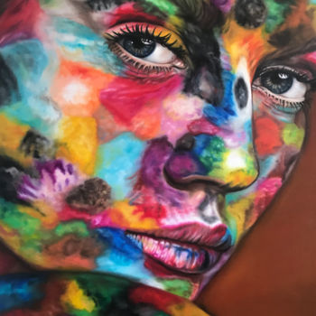 Painting titled "Alexa in colors" by Valentina Andrees, Original Artwork, Oil