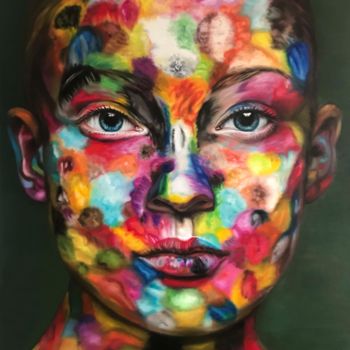 Painting titled "Anna in colors" by Valentina Andrees, Original Artwork, Oil