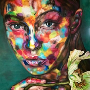 Painting titled "Eva in colors" by Valentina Andrees, Original Artwork, Oil