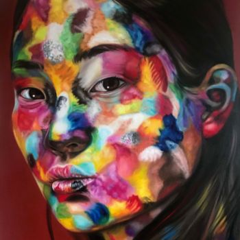 Malerei mit dem Titel "Lin in colors" von Valentina Andrees, Original-Kunstwerk, Öl