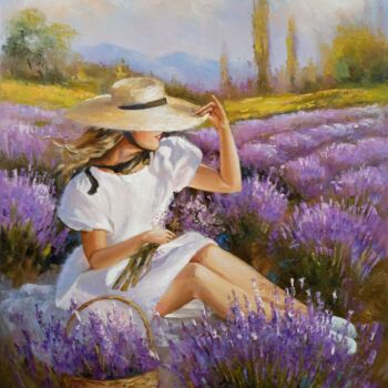 Painting titled "Lavender" by Valentina Audariene, Original Artwork, Oil