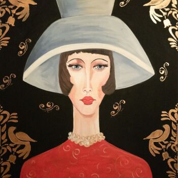Schilderij getiteld "Pearl Necklace 2" door Valentina Baicuianu, Origineel Kunstwerk, Acryl