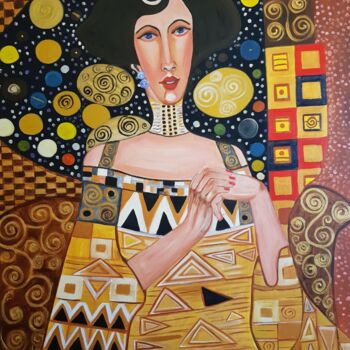 Painting titled "Homage to Klimt" by Valentina Baicuianu, Original Artwork, Acrylic