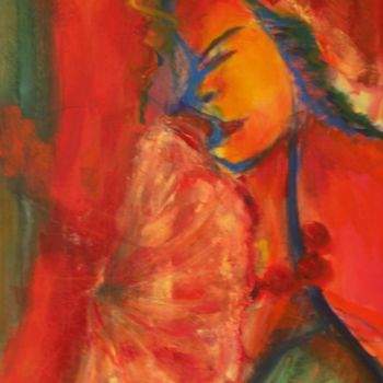 Painting titled "Dama con Ventaglio-…" by Valentina Boi, Original Artwork, Oil