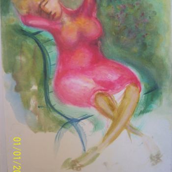 Painting titled "in-giardino40x50" by Valentina Boi, Original Artwork