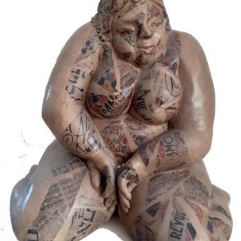 Sculpture intitulée "Shy" par Valentina Brusilovskaya, Œuvre d'art originale, Céramique