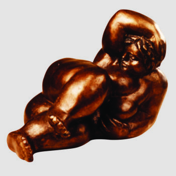 Skulptur mit dem Titel "Woman resting" von Valentina Brusilovskaya, Original-Kunstwerk, Metalle