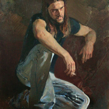 Painting titled ""Christos"" by Valentina Cernyh, Original Artwork, Oil