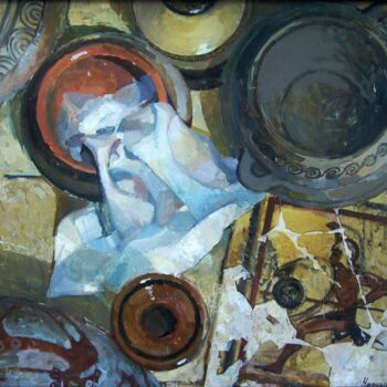 Painting titled ""Греческий натюрмор…" by Valentina Cernyh, Original Artwork, Oil