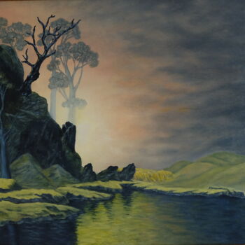 Painting titled "Magic place" by Valentina Lazdina, Original Artwork, Oil