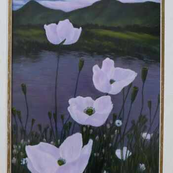 Painting titled "Poppies" by Valentina Lazdina, Original Artwork, Oil