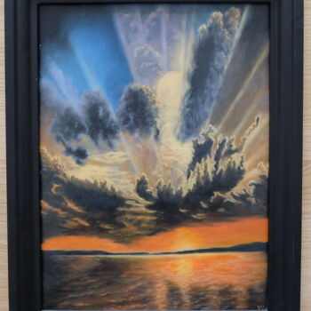 Painting titled "Sky beauty" by Valentina Lazdina, Original Artwork, Oil