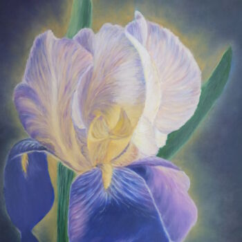 Painting titled "Iris" by Valentina Lazdina, Original Artwork, Oil