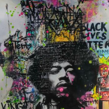 Цифровое искусство под названием "Jimi Hendrix" - Valentina May, Подлинное произведение искусства, 2D Цифровая Работа
