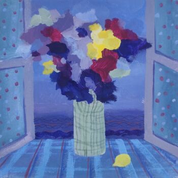 Schilderij getiteld "Flowers, the Lemon…" door Valentina Pushkareva, Origineel Kunstwerk, Acryl