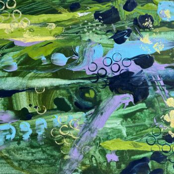 Картина под названием "Summer time, abstra…" - Valentina Pushkareva, Подлинное произведение искусства, Акрил