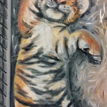 "Tiger cub" başlıklı Tablo Valentina Reymer tarafından, Orijinal sanat, Petrol