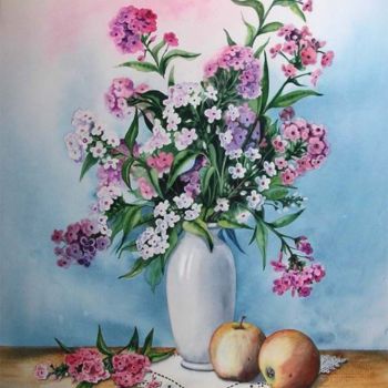 Pintura intitulada "Букет флоксов" por Valentina Valevskaya, Obras de arte originais, Óleo