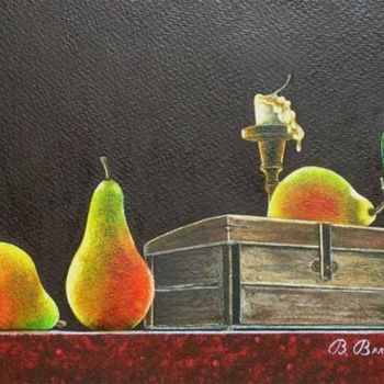 "Pears and chest" başlıklı Tablo Valentina Valevskaya tarafından, Orijinal sanat, Petrol