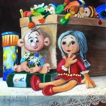 Peinture intitulée "Favorite doll     Л…" par Valentina Valevskaya, Œuvre d'art originale, Huile