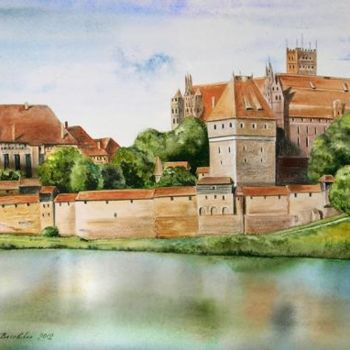 Painting titled "Marienburg Castle" by Valentina Valevskaya, Original Artwork, Oil