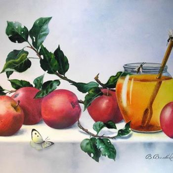 Malerei mit dem Titel "Red apples" von Valentina Valevskaya, Original-Kunstwerk, Öl