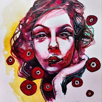 Peinture intitulée "Poppies" par Valentina De Chirico, Œuvre d'art originale, Acrylique