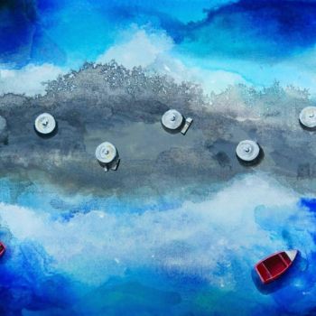 Malerei mit dem Titel "Greece" von Valentina De Chirico, Original-Kunstwerk, Acryl