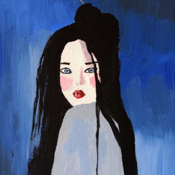 Peinture intitulée "Geisha" par Valentina Ginevra Ceraso, Œuvre d'art originale, Acrylique