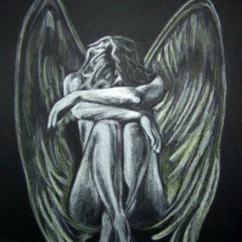 Dessin intitulée "Angel" par Valentina Margio, Œuvre d'art originale