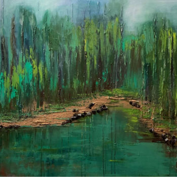 Painting titled "Forest monologue" by Valentina Reina, Original Artwork, Oil