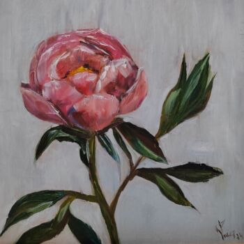 Schilderij getiteld "Rose" door Valentine Rayer, Origineel Kunstwerk, Olie