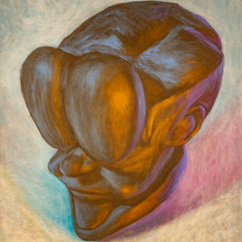Drawing titled "Lun" by Valentin Kanellopoulos, Original Artwork, Pastel