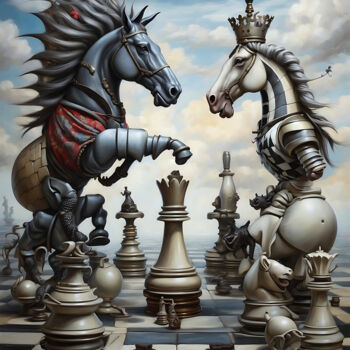 Digital Arts titled "Chess battle" by Valentino Sani, Original Artwork, AI generated image
