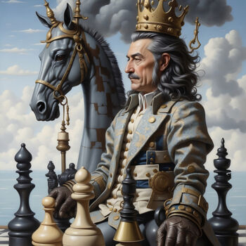 Artes digitais intitulada "The chess king" por Valentino Sani, Obras de arte originais, Pintura digital