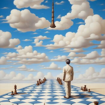 Arts numériques intitulée "Lost in chessland" par Valentino Sani, Œuvre d'art originale, Image générée par l'IA