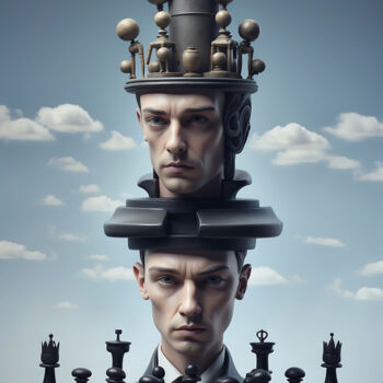 Artes digitais intitulada "The chess genius" por Valentino Sani, Obras de arte originais, Imagem gerada por IA