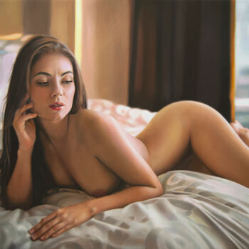Relax VII, Original Oil on Canvas Painting, Nude Woman Lying