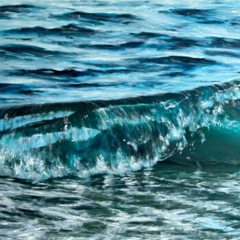 Schilderij getiteld "The element of tran…" door Valeria Ocean, Origineel Kunstwerk, Olie Gemonteerd op Frame voor houten bra…