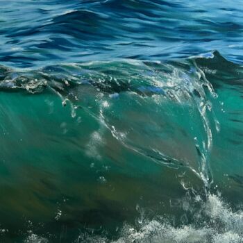 "Crystal clear wave" başlıklı Tablo Valeria Ocean tarafından, Orijinal sanat, Petrol