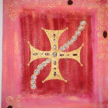 Painting titled "Queen cross" by Valeria Dechamps-Ollivier, Original Artwork, Oil