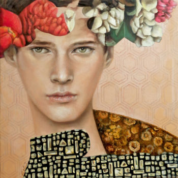 Peinture intitulée "Portrait II" par Valeria Feliú, Œuvre d'art originale, Huile